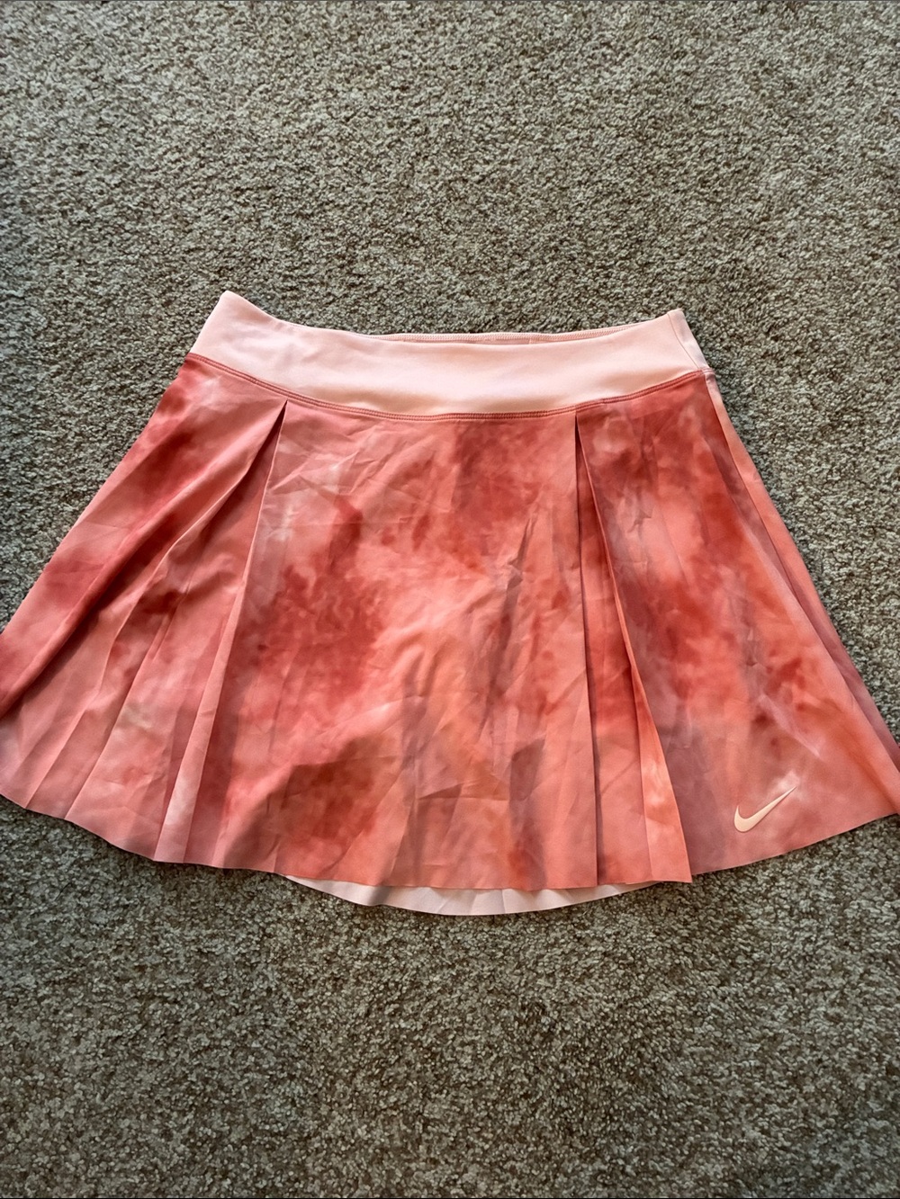 Nike Dri-FIT Club Printed Tennis Golf Skort Tie Dye Orange Size Large